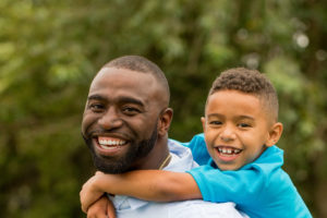 African American father and son.